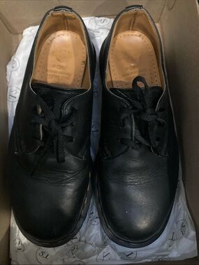 Dr. Martens Black Leather Lace-Up Ankle Shoes